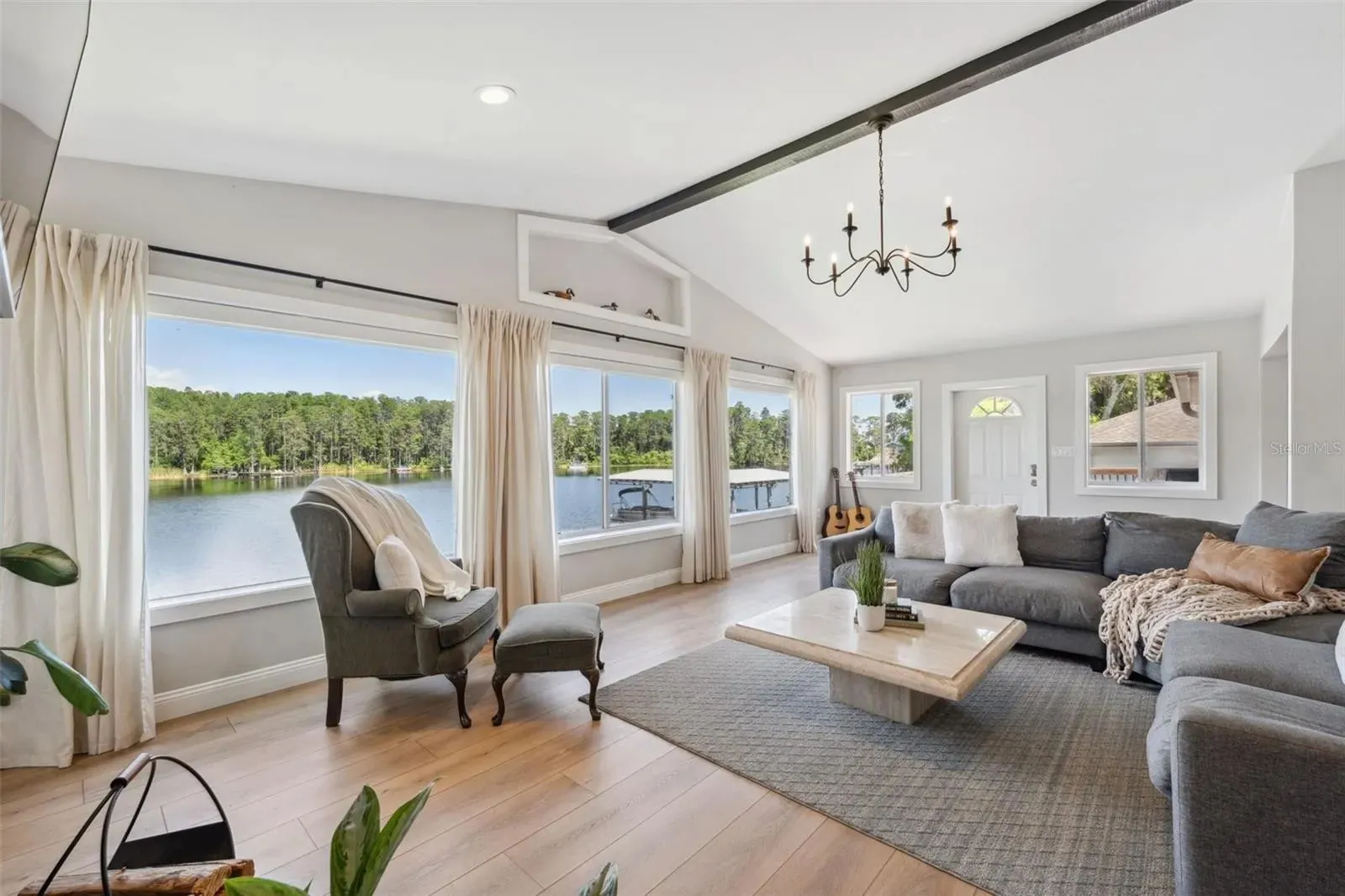 Bright LVP living room installation Holiday FL